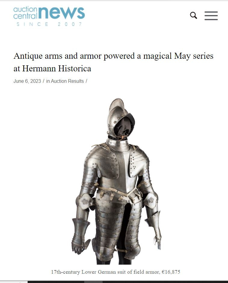 Antique arms and armor powered a magical May series at Hermann Historica