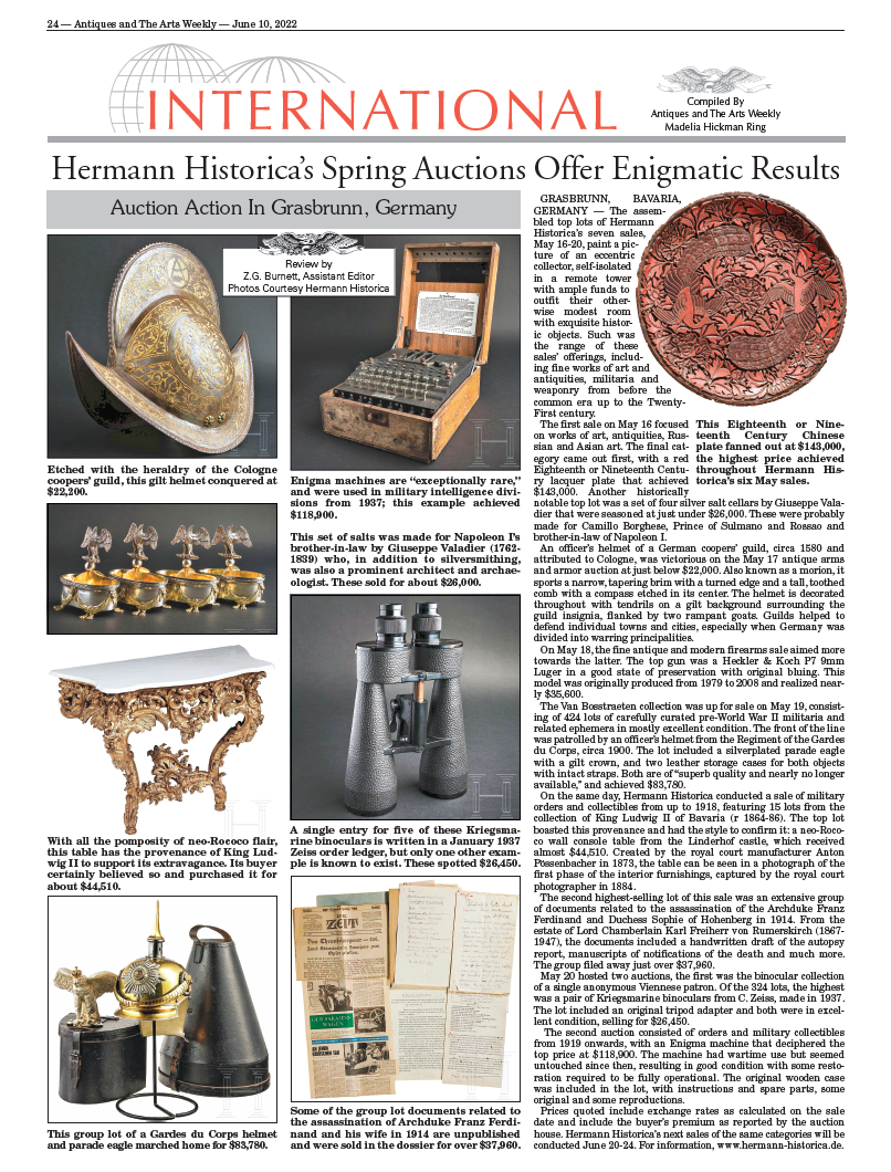"Hermann Historica’s Spring Auctions Offer Enigmatic Results"