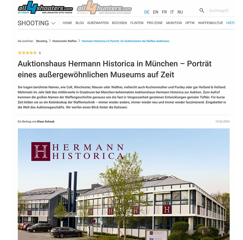 Hermann Historica auction house in Munich – Portrait of an extraordinary temporary museum