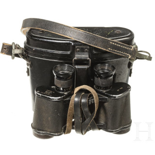 A pair of binoculars 6 x 30 with Bakelite box